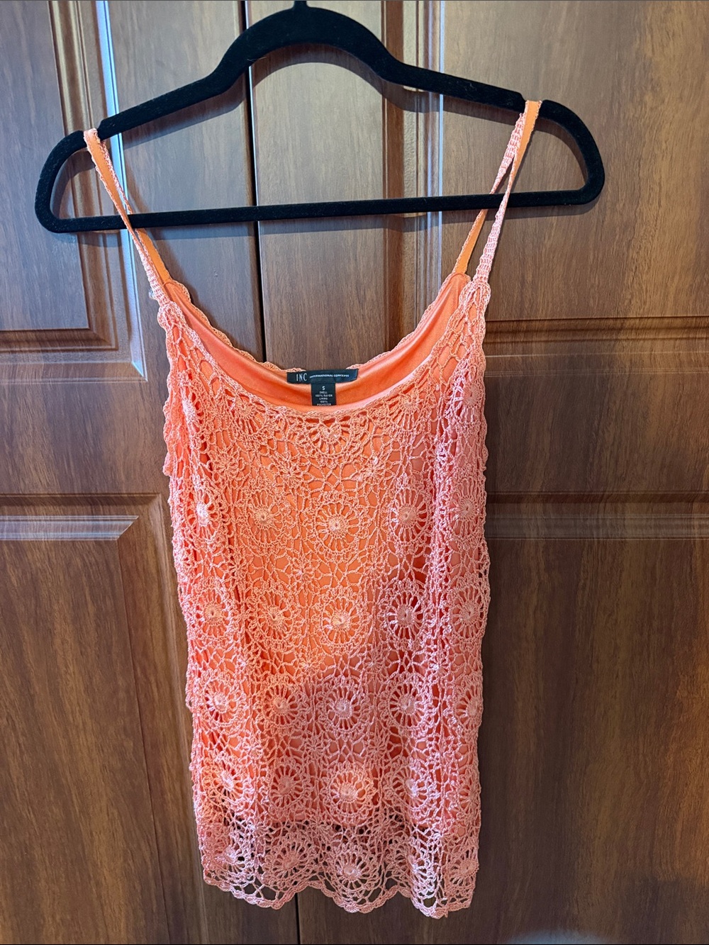 INC International Concepts Coral Crochet Camisole